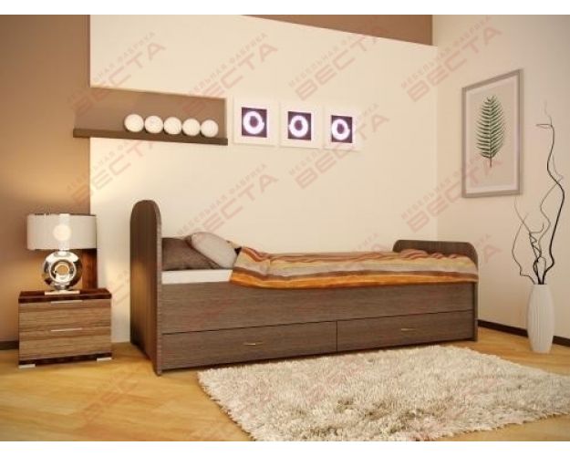 Одноместная кровать с ящиками для маленькой комнаты